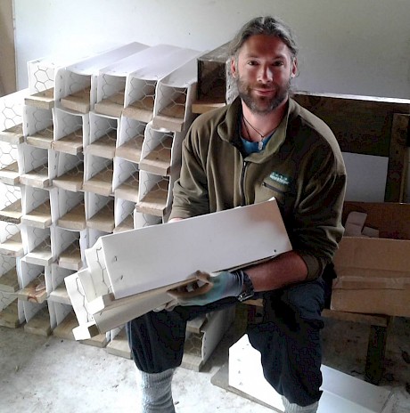 David Woods making traps.