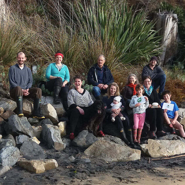 The SIRCET team with the Good Egg Award at Lonneker’s Beach restoration site